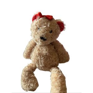 Scentsy Buddy Tan Orange Bow Poppy The Bear Plush Stuffed Animal 16"